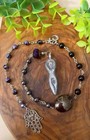 Hecate Dark Goddess Rosary Wicca Pagan Witch Ritual Purple Agate   Obsidian