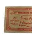 Wooden Flat Nickel 175th Anniversary Year-marietta  Ohio 1963 Red Color