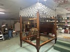 Antique Four-poster Bed With Canopy 67x84x108 Bed Area Is 56x75