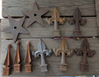  10  Misc Cast Iron Fence Post Finial   Fleur De Lis   Stars