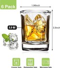 Hlukana Square Shot Glasses 6 Pack 2 2 Oz Clear Lead-free Glass Heavy Base