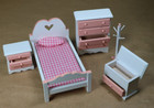 Vintage  5 Piece  Nursery Bedroom Set Concord Dollhouse Miniature Nos