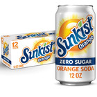 Sunkist Zero Sugar Orange Soda Pop  12 Fl Oz  12 Pack Cans