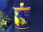 Tuscany Italy Italian Pottery Lemons Canister Jar