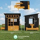 Qaba Kids Outdoor Playhouse  Wooden Kids Playhouse W  Picnic Table