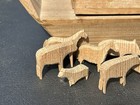 Antique Primitive Wooden 8    Noah   s Ark W  12 Handcarved Animals Folk Art C 1900