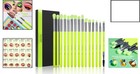 Professional 15-piece  Makeup Brush Set - Neon Green Elegance