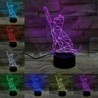 Cat Animal Cute 3d Led Acrylic Night Light Touch Table Lamp Kids Gift Change