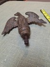 Vintage Solid Bronze Bald Eagle Flag Pole Topper Finial 2lbs 6 5 h X 7 25 w 