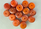 15 Vtg Marbled Butterscotch Bakelite Catalin Graduated Barrel Prayer Beads 91g