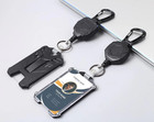 2 Pack Retractable Keychain With Id Card Holder  Heavy Duty Carabiner Badge Hold