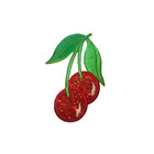Glittered Cherries Patches  4-pack  Fruit Embroidered Iron On Patch Appliques