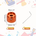 4pcs  guitar  knobs  metal  volume  tone  control  dome  1 4 x7 8 x0 6  Orange Red