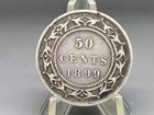 1899 Newfoundland 50 Cents  925 Sterling Silver Coin Narrow 9 s