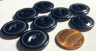 Set Of 8 Vintage Glossy Dark Navy  Blue Plastic Cat Eye Buttons 3 4  19mm 14824
