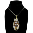 Sericho Pallasite Meteorite Slice Pendant Necklace - From Kenya Qb105