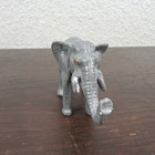 Elephant Figurine Trunk Up 2    Gray Plastic Toy Unbranded