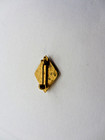 Vintage Fnc Diamond Lapel Pin Gold Tone Black Enamel Club Badge Pinback