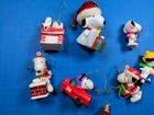Lot Of 8 Vintage Peanuts Snoopy Christmas Ornaments   ufs