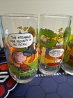 Vintage 1983 Mcdonalds Camp Snoopy Peanuts Collector Drinking Glasses Set Of 4