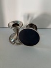 Pair Of Vintage Silver Plated Candle Stick Holders 2 75  Tall  3 1 4  Wide