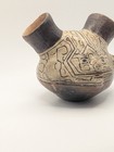 Vtg Shipibo Conibo Peruvian Pottery Water Vessel Face Effigy Amazon Geometric 
