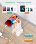 Flat Plug Power Strip With 12 Outlets 4 Usb Ports Charging Station Tower 1875w 