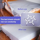 4x Bed Sheet Holder Straps Adjustable Elastic Mattress Cover Fasteners Clips Set