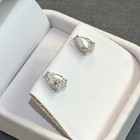 Pear Cut Moissanite Stud Earrings Certified Vvs1 - 925 Silver Or 14k Gold