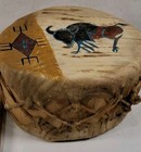   awesome Old  Vintage Native American Buffalo Hide Drum Sonja Holy Eagle 11x6  