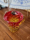 Kanawha Amberina Hobnail 3 3 4  Pitcher Glass Creamer Syrup Glows