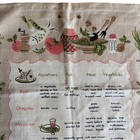 Linen Tea Towel Vintage Dish Towel Kitchen Decor Herbs Recipes