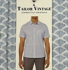 Tailor Vintage Men s Button Up Short Sleeve Shirt  Blue  Size M