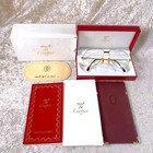 Vintage Cartier Eyeglasses Gold Frame Bordeaux Accents 59-14-140 Original Lenses
