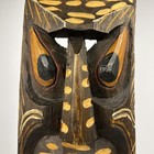 Vtg Hand Carved Tribal Tiki Mask  Wall Decor 23 5  X 9  Polynesia Hawaii Warrior
