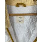 Vintage Antique Quilt Coat Jacket Yellow Floral Button Handmade Katie Lewis L xl