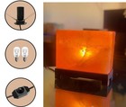 Himalayan Pink Salt Lamp Rectangular Shape Wooden Base  Comes With Dimmer Switch