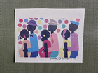 Vtg  Varnette P  Honeywood   house Party    Art Card African American Hand Signed