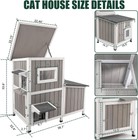 Petscosset Outdoor Cat House Two-story Cat Shelter With 3 Separate Rooms
