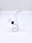 5     Clear Bent Neck Mini Bubbler Bong Hookah real Glass - Free Shipping