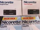 4 Boxes Nicorette 4mg   2mg Nicotine Gum  Original   Fruit Chill - 610 Pieces