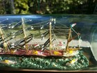 Signed dated Italian Ship In Bottle   Diorama   Folk Art Whimsy   Super Nice    