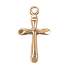 Gold Plated Sterling Silver High Polished Cross Medal Pendant  18  Chain Boxed