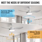 47 Inch Ceiling Fan With Integrated Led And Remote Reversible Dc Indoor Outdoor