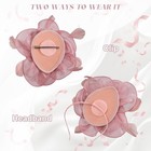 Fascinator Hat Clip With Flower   Feather     Women   s Tea Party Wedding Headpiece