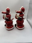 Vintage 1950s Kreiss Psycho Ceramics Christmas Santa Taper Holder Set Of 2 
