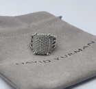David yurman Wheaton Pave Diamond  Sterling Silver 925 16x12mm Ring Sz 8