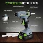 Workpro 20v Cordless Hot Glue Gun Kit Rechargeable Melt Glue Gun 12pc Glue Stick