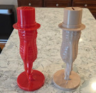 Mr  Peanut Vintage Coin Bank Figurine 1950   s Red   Tan 9  Tall Lot Of 2