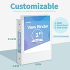 3 Ring Binder 1 Inch 12 Pack Clear View Pvc-free For School office